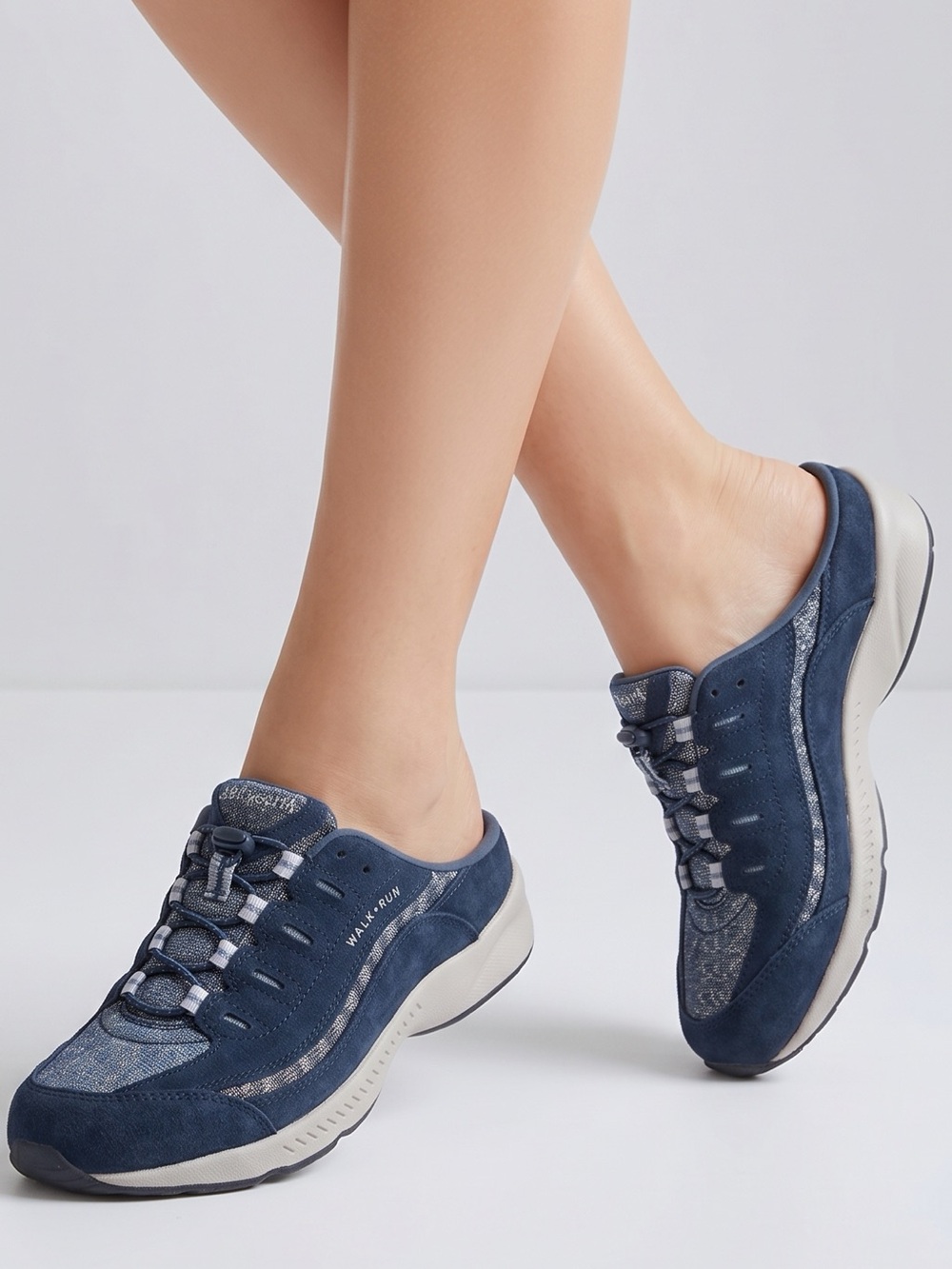 Easy spirit Seromy blue slip on‎ mules  permanent lace up size 8
